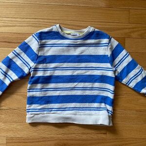 Zara blue/off-white striped sweatshirt